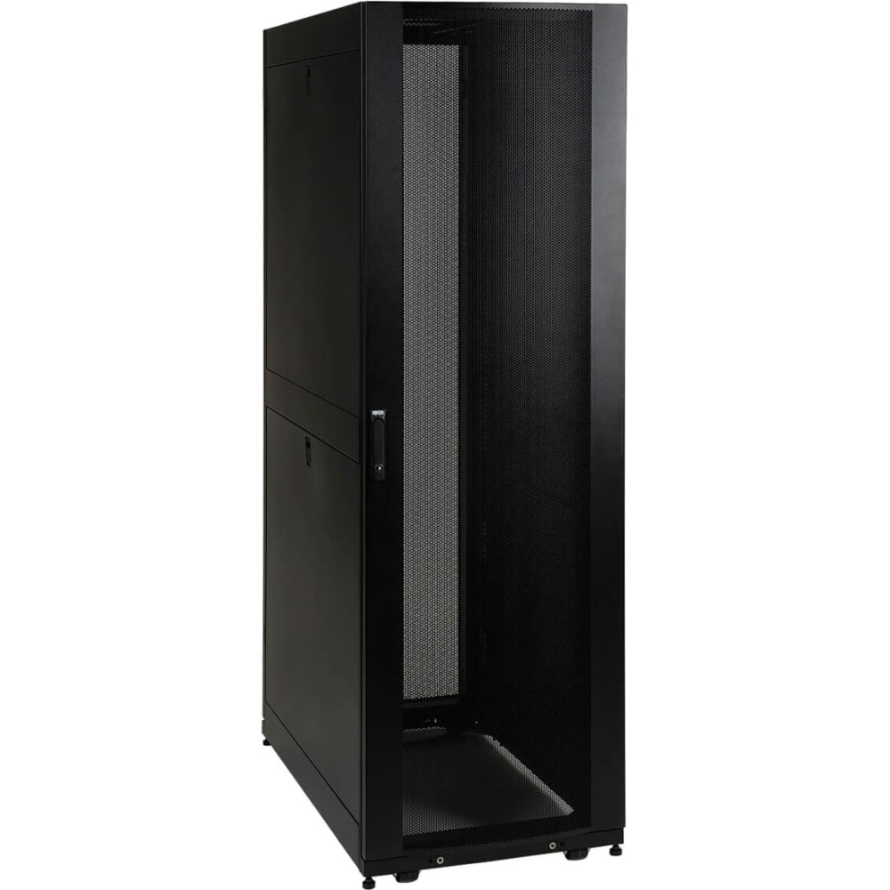 Tripp Lite 45U Rack Enclosure Server Cabinet w Shock Pallet 3000lb Capacity - 45U Rack Height x 19in Rack Width - Black - 2250 lb Dynamic/Rolling Weight Capacity - 3000 lb Static/Stationary Weight Capacity