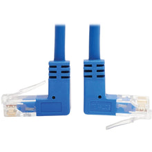 Load image into Gallery viewer, Tripp Lite Cat6 Ethernet Cable Up/Down Angled UTP Slim Molded M/M Blue 2ft - 2 ft - 28 AWG - Blue