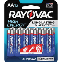 Load image into Gallery viewer, Rayovac High Energy Alkaline AA Batteries - For Calculator, Toy, Flashlight, LED Light - AA - 12 / Pack