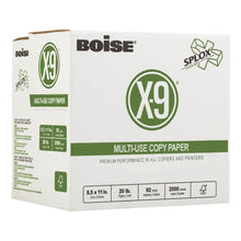 Load image into Gallery viewer, Boise X-9 SPLOX Multi-Use Print &amp; Copy Paper, Letter Size (8 1/2in x 11in), 92 (U.S.) Brightness, 20 Lb, White, 2500 Sheets Per Case, Pallet Of 80 Cases