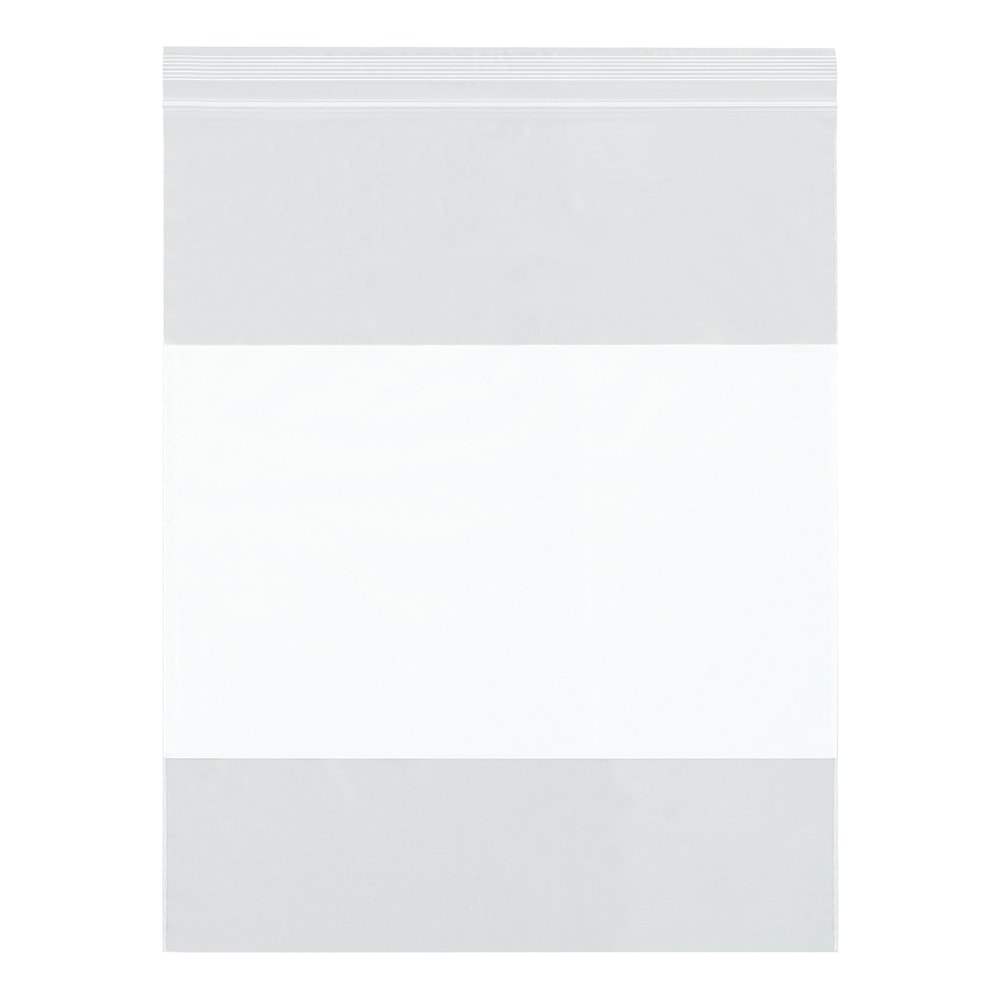 Office Depot Brand 4 Mil White Block Reclosable Poly Bags, 12in x 15in, Clear, Case Of 500