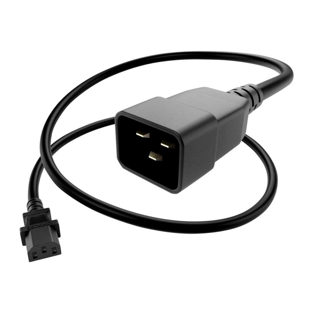 UNC Group - Power extension cable - IEC 60320 C13 to IEC 60320 C20 - 250 V - 15 A - 2 ft - black