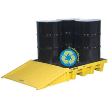 Load image into Gallery viewer, EcoPolyBlend Spill Control Pallets, Yellow, 73 gal, 49 in x 49 in, No Drain