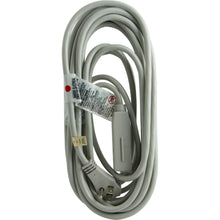 Load image into Gallery viewer, GE 3 Outlet Extension Cord, 25ft Long Cord, Flat Plug, Gray, 43025