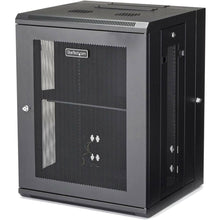 Load image into Gallery viewer, StarTech.com Wallmount Server Rack Cabinet - Hinged Enclosure - 15U - Wallmount Network Cabinet - 16.1in Deep - Use this wall mount network cabinet to mount your server or networking equipment to the wall with a hinged enclosure for easy access