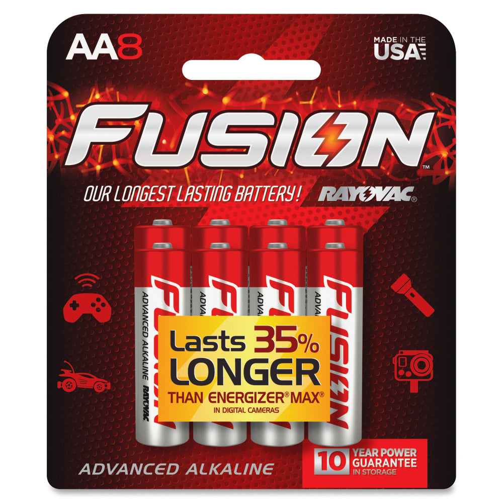 Rayovac Fusion Advanced Alkaline AA Batteries - For Multipurpose - AA - 192 / Carton