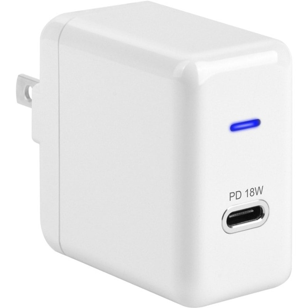 4XEM USB-C 18W Wall Charger - 18 W - 120 V AC, 230 V AC Input - 5 V DC/3 A, 9 V DC, 12 V DC Output