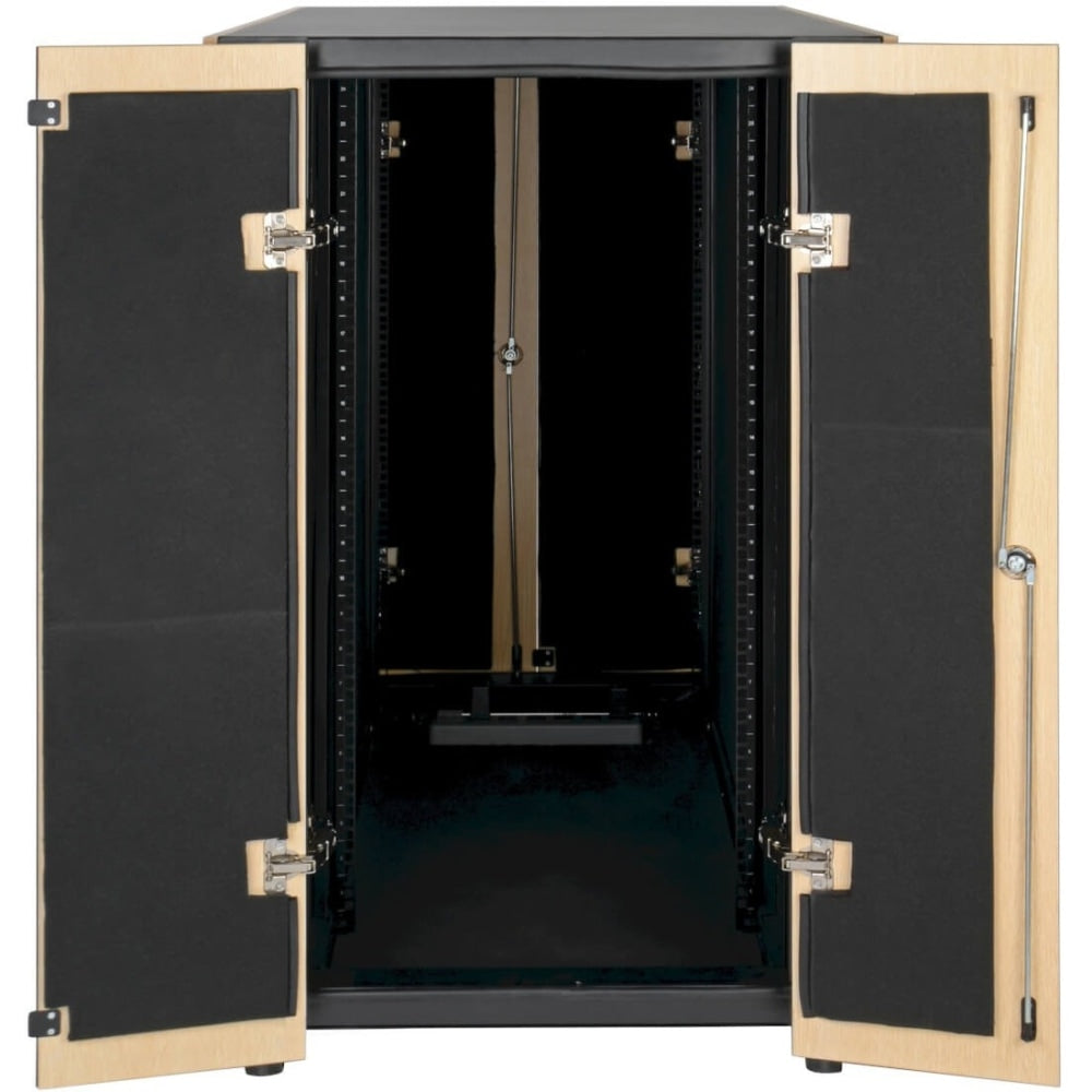 Tripp Lite 24U Soundproof Rack Enclosure Server Cabinet Quiet Acoustic - 19in 24U Wide x 35in Deep for Server - Black Powder Coat, Beige - Steel - 1000 lb x Dynamic/Rolling Weight Capacity - 1000 lb x Static/Stationary Weight Capacity