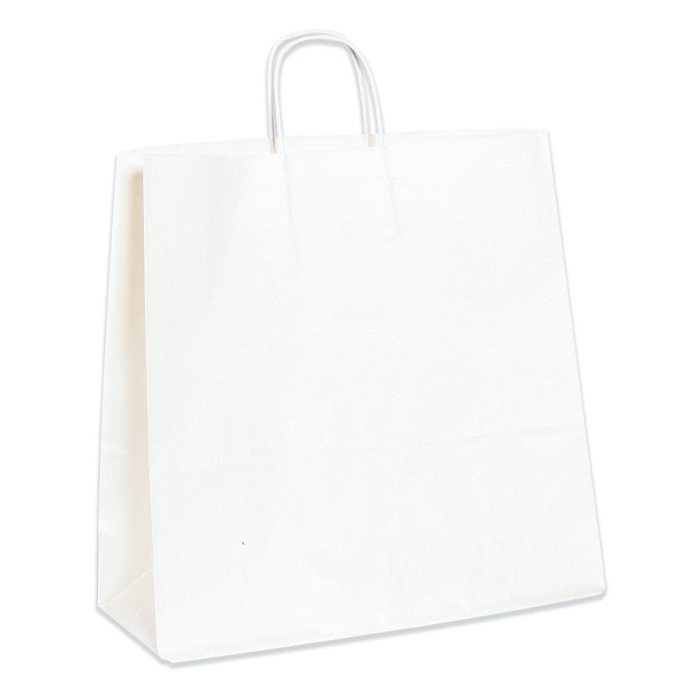 Partners Brand Paper Shopping Bags, 16inW x 6inD x 15 3/4inH, White, Case Of 200