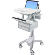 Load image into Gallery viewer, Ergotron StyleView Laptop Cart, 6 Drawers - Up to 17.3in Screen Support - 20 lb Load Capacity - 50.5in Height x 17.5in Width x 30.8in Depth - Floor Stand - Aluminum - White, Gray