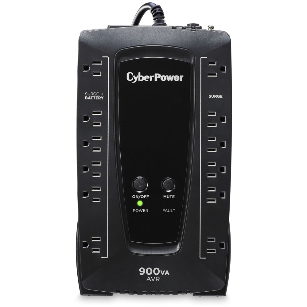 CyberPower AVRG900U AVR UPS Systems - 900VA/480W, 120 VAC, NEMA 5-15P, Compact, 12 Outlets, PowerPanel Personal, $200000 CEG, 3YR Warranty