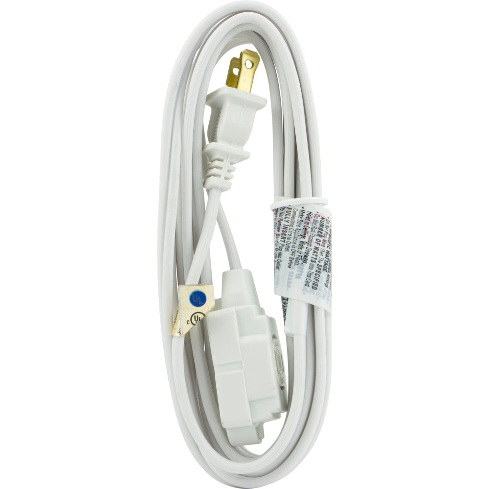 GE 3 Outlet Polarized Extension Cord, 9ft Long Cord, White, 51947