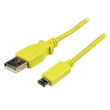 Load image into Gallery viewer, StarTech.com 1m Yellow Mobile Charge Sync USB to Slim Micro USB Cable for Smartphones and Tablets - A to Micro B M/M - 3.28 ft USB Data Transfer Cable for Smartphone, Tablet - First End: 1 x Type A Male USB - Second End: 1 x Type B Male Micro USB