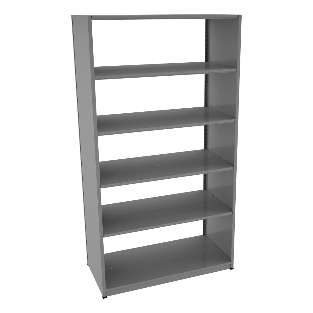 Tennsco Capstone Steel Adjustable Shelving Unit, 6 Shelves, 88inH x 42inW x 24inD, Medium Gray