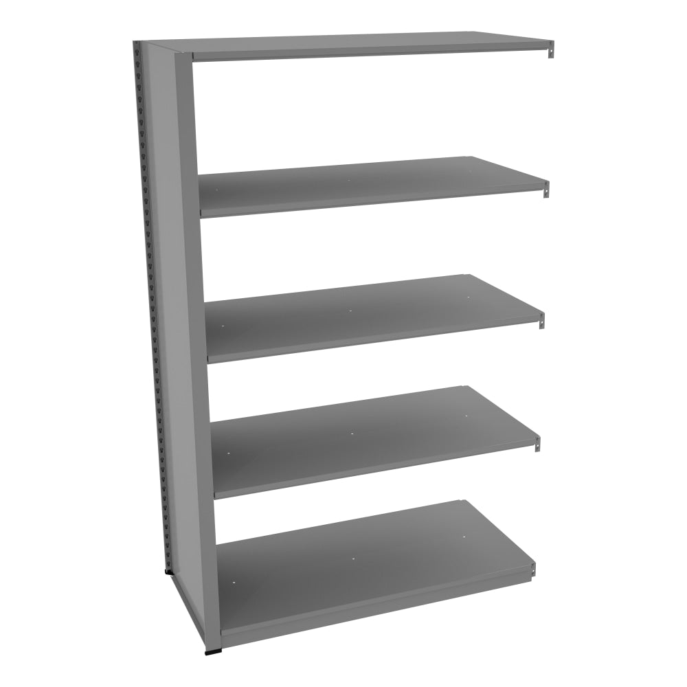 Tennsco Capstone Steel Adjustable Add-On Shelving Unit, 5 Shelves, 88inH x 48inW x 24inD, Medium Gray