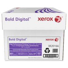 Load image into Gallery viewer, Xerox Bold Digital Printing Paper, Letter Size (8 1/2in x 11in), 98 (U.S.) Brightness, 80 Lb Cover (216 gsm), 30% Recycled, FSCCertified, 250 Sheets Per Ream, Case Of 8 Reams