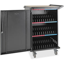 Load image into Gallery viewer, Tripp Lite 36-Port AC Charging Cart Storage Station Chromebook Laptop Tablet - Reversible Handle - Steel - 28in Width x 26in Depth x 42.3in Height - Black - For 36 Devices