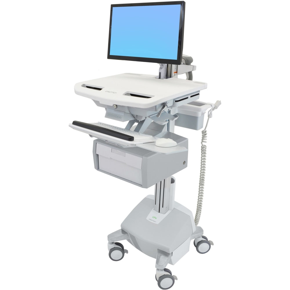 Ergotron StyleView Cart with LCD Arm, LiFe Powered, 1 Tall Drawer - Cart for LCD display / keyboard / mouse / barcode scanner / CPU (open architecture) - aluminum, zinc-plated steel, high-grade plastic
