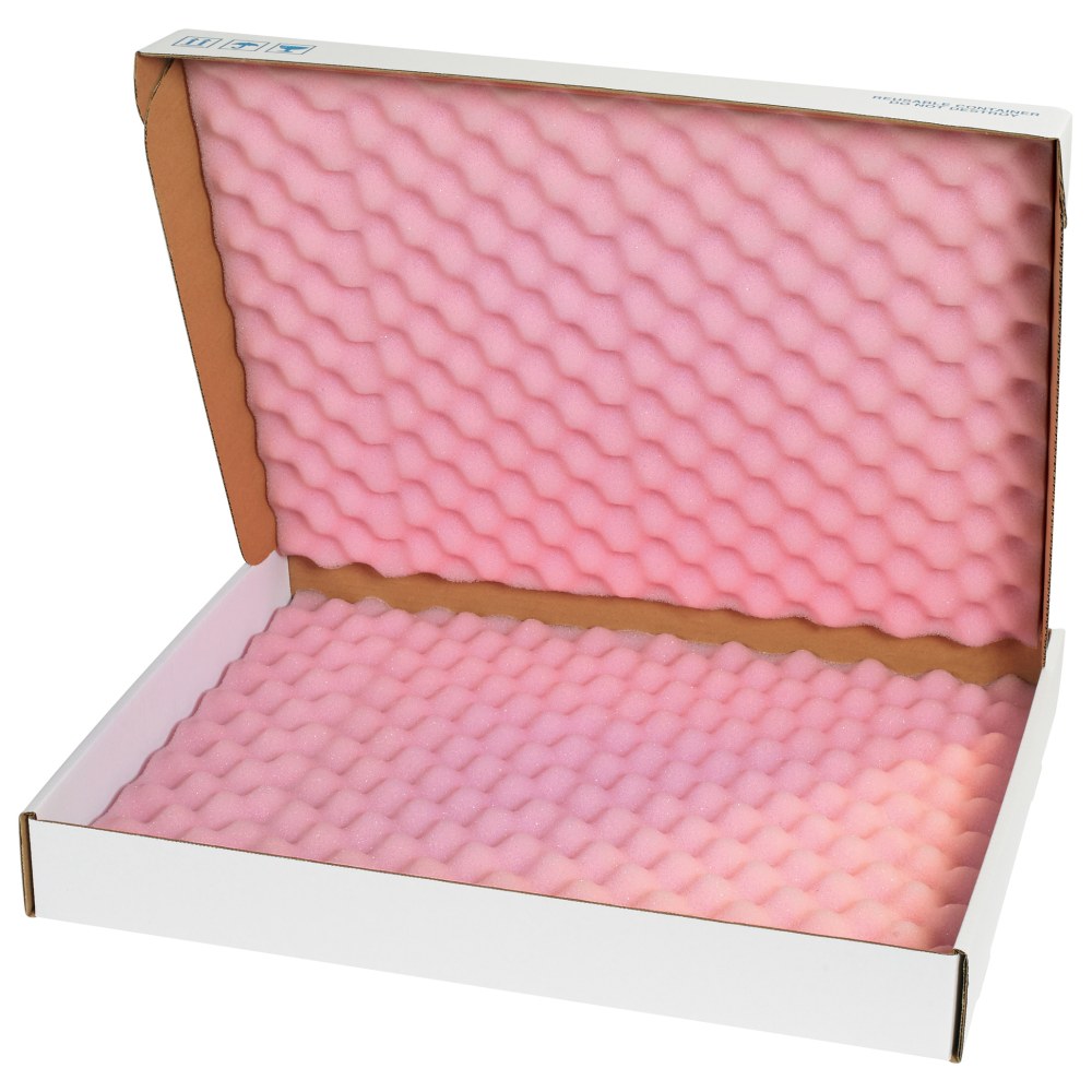 Office Depot Brand Antistatic Foam Shippers, 22inH x 18inW x 2 3/4inD, Pink/White, Case Of 12